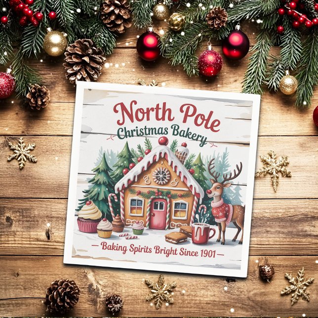 Guardanapo De Papel North Pole Christmas Bakery (Criador carregado)