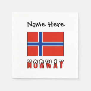 Guardanapo De Papel Noruega Bandeira Norueguesa Nome Personalizado