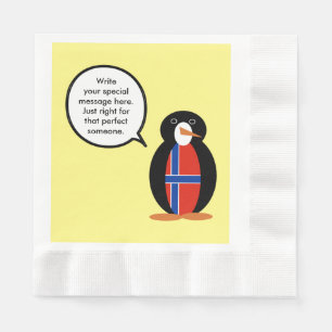 Guardanapo De Papel Noruega Falando Sra Pinguim Personalizado