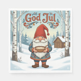 Guardanapo De Papel Norwegian Nisse God Jul Christmas Napkins