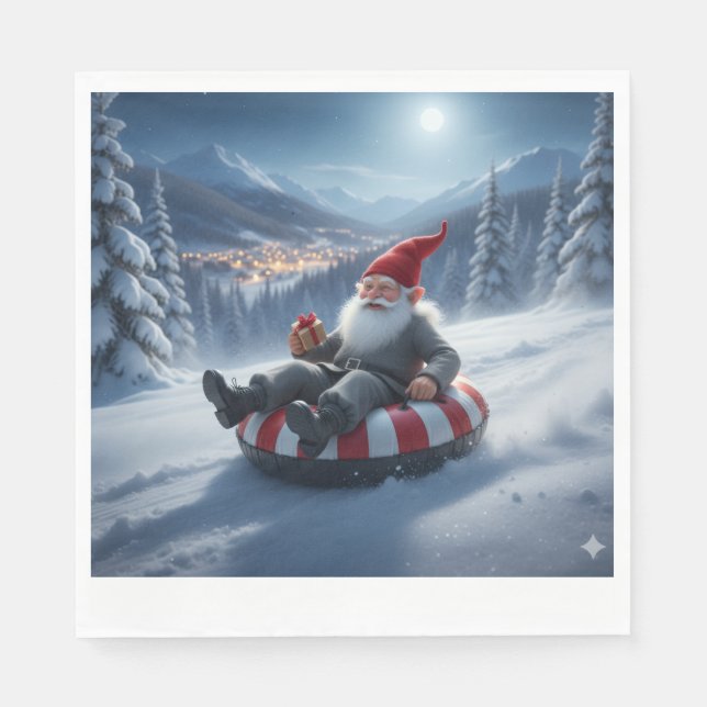 Guardanapo De Papel Norwegian Nisse Sledding, Napkins (Frente)