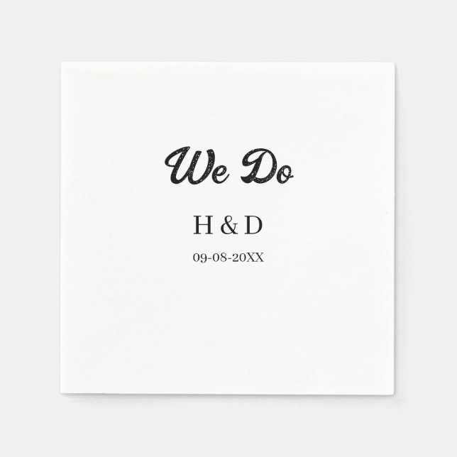 GUARDANAPO DE PAPEL NÓS FAZEMOS NOME DO CASAL DATA DE CASAMENTO SIMPLE (Frente)