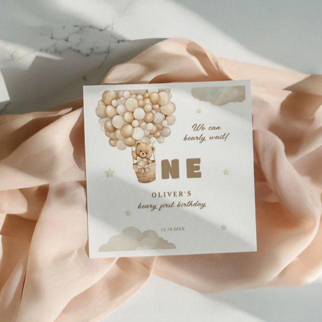 Guardanapo De Papel Nós Podemos Esperar primeiro aniversario De Balões (Criador carregado)