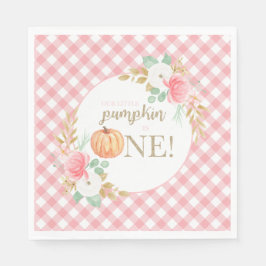 Guardanapo De Papel Nossa pequena abóbora floral primeiro aniversário