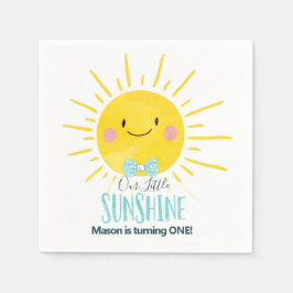 Guardanapo De Papel Nosso Pequeno Arco Azul Sol Amarra Sol Aniversário