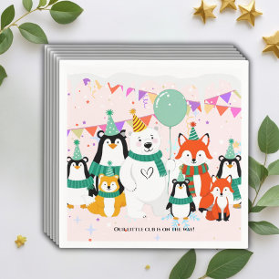 Guardanapo De Papel Nosso Pequeno Cubo Chá de fraldas de animais árc