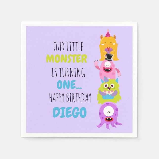 Guardanapo De Papel Nosso Pequeno Monstro está transformando um Napkin (Frente)