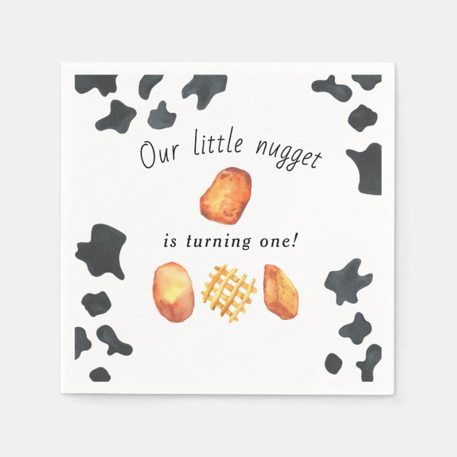 Guardanapo De Papel Nosso Pequeno Nugget está transformando um Anivers (Frente)