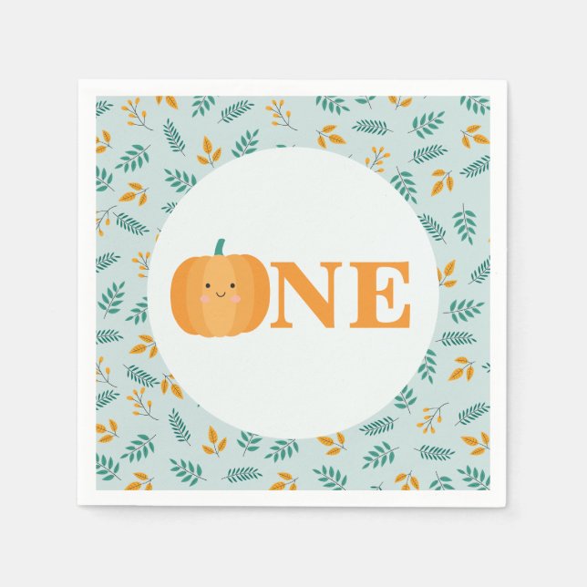 Guardanapo De Papel Nosso Pequeno primeiro aniversario de Abóbora (Frente)