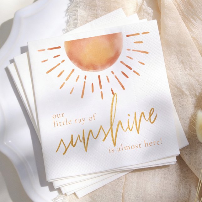Guardanapo De Papel Nosso Pequeno Raio de Sol | Chá de Bebê (Criador carregado)