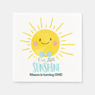 Guardanapo De Papel Nosso pouco aniversário de Sun do laço do menino