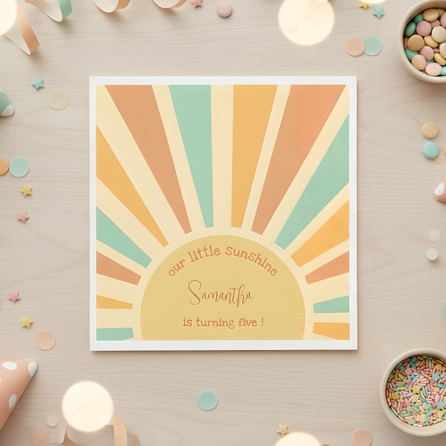 Guardanapo De Papel nosso sol grande sol com raios de aniversário (Criador carregado)