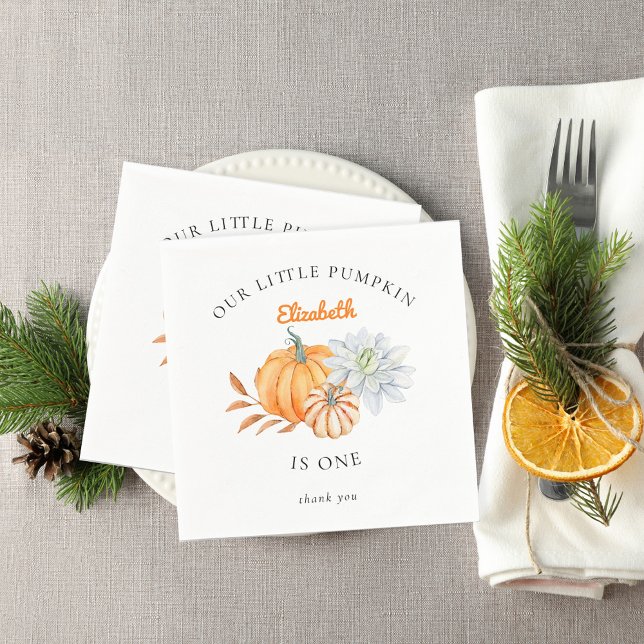 Guardanapo De Papel Nossos Pequenos primeiros aniversarios De Abóbora  (Criador carregado)