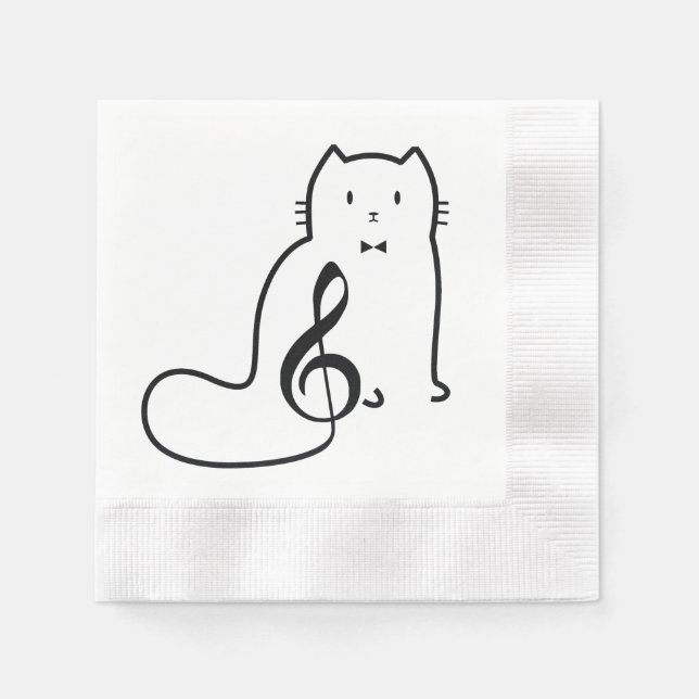 GUARDANAPO DE PAPEL NOTA CAT E MÚSICA (Frente)