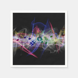 Guardanapo De Papel Nota colorida da música musical