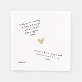 Guardanapo De Papel Nota de Amor Personalizada Escrita à Mão Casamento