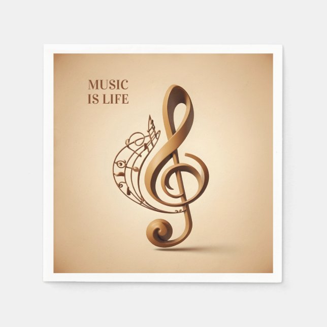 Guardanapo De Papel Nota de Limpeza Musical de Texto Personalizado (Frente)