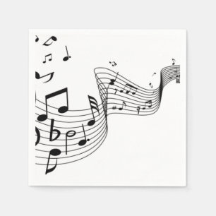 Guardanapo De Papel Notas de música no Silver