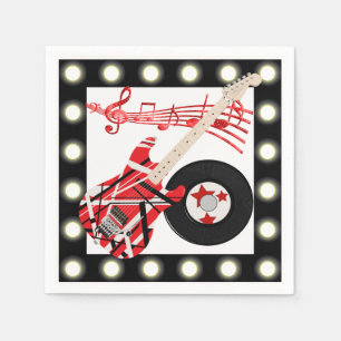 Guardanapo De Papel Notas do registro e da música da guitarra com