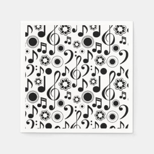 Guardanapo De Papel Notas e Clefs da música