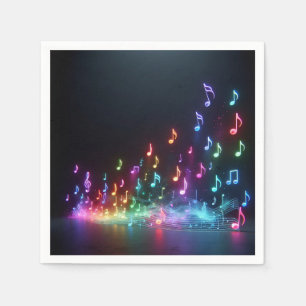 Guardanapo De Papel Notas Musicais de Neon Dançantes