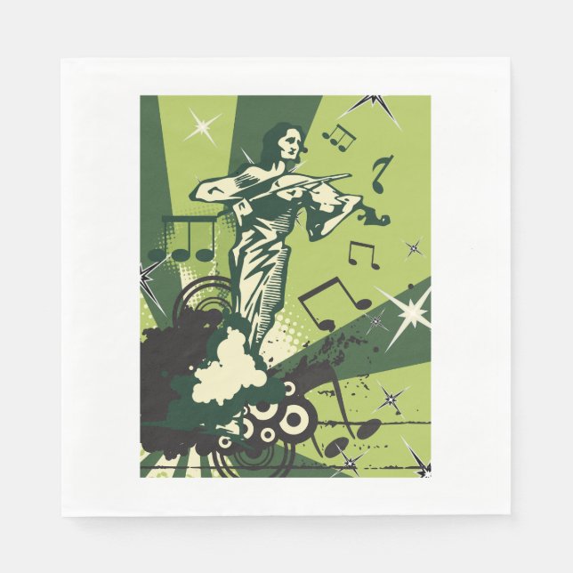 Guardanapo De Papel Notas Musicais do Violin Player (Frente)