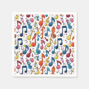 Guardanapo De Papel Notas Musicais Kawaii Art Design