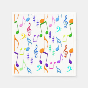 Guardanapo De Papel notas musicais no branco