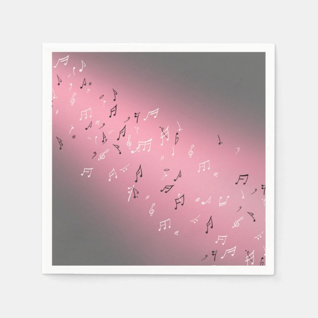 Guardanapo De Papel Notas Musicais Pink Moon  (Frente)