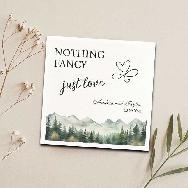 Guardanapo De Papel Nothing Fancy Just Love Elegant Wedding (Criador carregado)