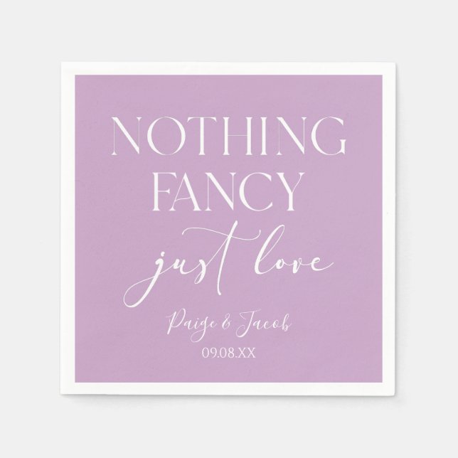 Guardanapo De Papel Nothing Fancy Just Love Minimalist Casual Wedding (Frente)