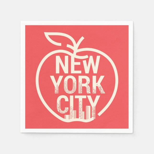 Guardanapo De Papel NOVA IORQUE Modern Big Apple Red (Frente)