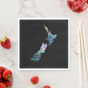 GUARDANAPO DE PAPEL NOVA ZEALAND MAP PAUA NAPKIN
