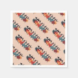 Guardanapo De Papel Nove Damas Dançando Estêncil Cortado Estilo Retroa