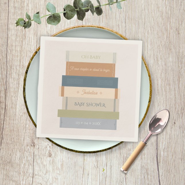 Guardanapo De Papel Novo capítulo Storybook Book Oh Chá de fraldas (New Chapter Storybook Book Oh Baby Shower Napkins)