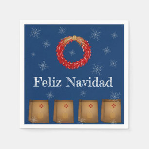 Guardanapo De Papel Novo México Luminarias Farolitos Zia Red Chile
