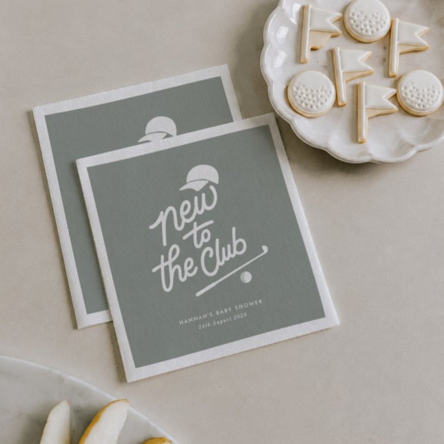 Guardanapo De Papel Novo no Clube Chuvinha de Bebê de Golfe (Zazzle New to the Club Golf Baby Shower Napkins)