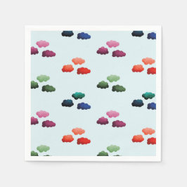 Guardanapo De Papel Nuages multicolores à l'aquarelle