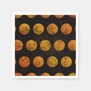 Guardanapo De Papel Núcleo de bolinhas preto e laranja