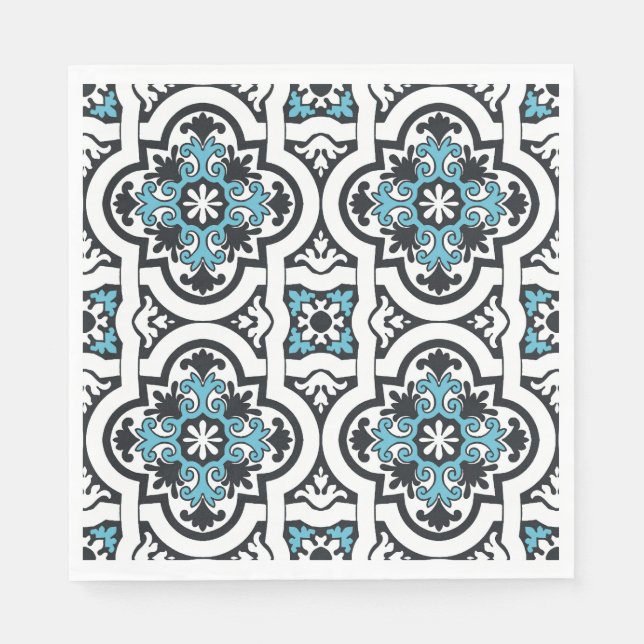Guardanapo De Papel Núcleos azuis de azulejo portugueses (Frente)