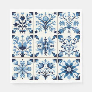 Guardanapo De Papel Núcleos azuis de azulejo portugueses
