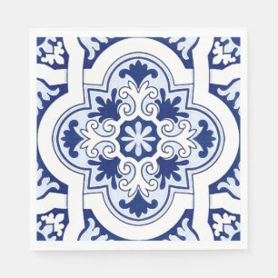 Guardanapo De Papel Núcleos azuis de azulejo portugueses