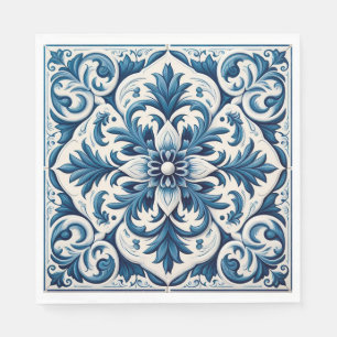 Guardanapo De Papel Núcleos azuis de azulejo portugueses