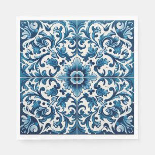 Guardanapo De Papel Núcleos azuis de azulejo portugueses