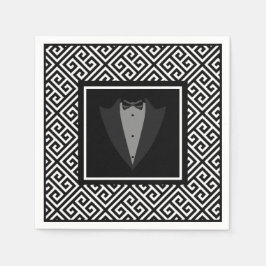 Guardanapo De Papel Núcleos de casamento de smoking preto e branco