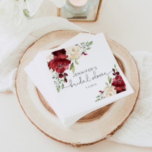 Guardanapo De Papel Núcleos de casamento outono burgundy elegantes