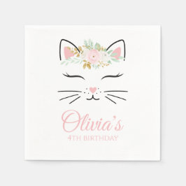 Guardanapo De Papel Núcleos de Festa de aniversário de Kitten Floral r