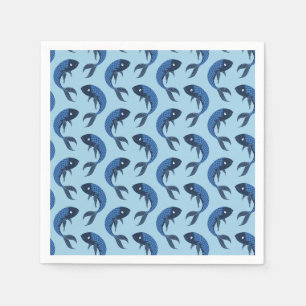 Guardanapo De Papel Núcleos de peixes azuis