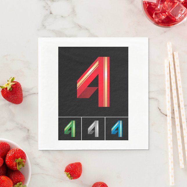 Guardanapo De Papel Número Colorido Quatro Napkins Papel (Criador carregado)