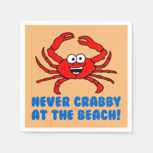 Guardanapo De Papel Nunca Crabby Na Praia